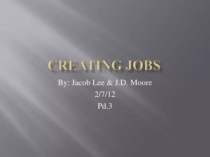 creating jobs