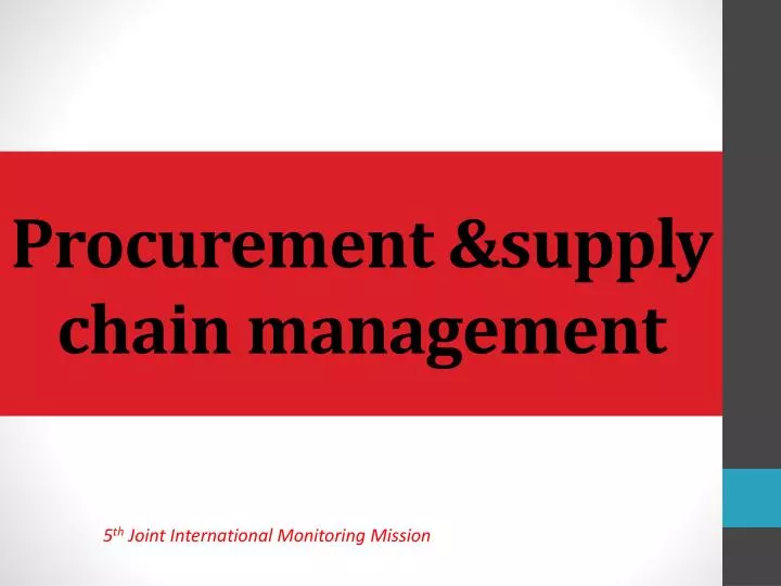 procurement supply chain management