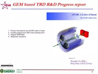GEM based TRD R&amp;D Progress report
