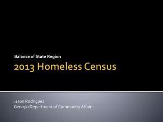 2013 Homeless Census