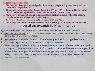 Imperialism expands to Muslim Lands