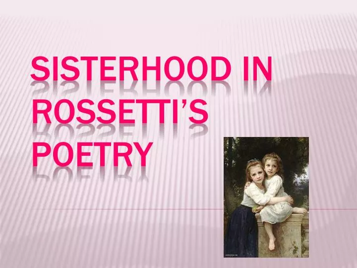 sisterhood in rossetti s poetry