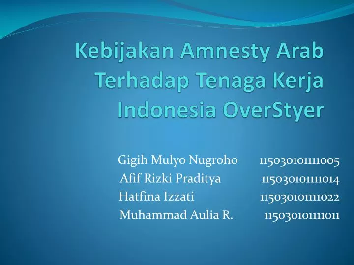 kebijakan amnesty arab terhadap tenaga kerja indonesia overstyer