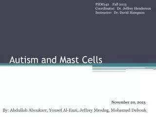 Autism and Mast Cells