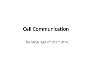 Cell Communication