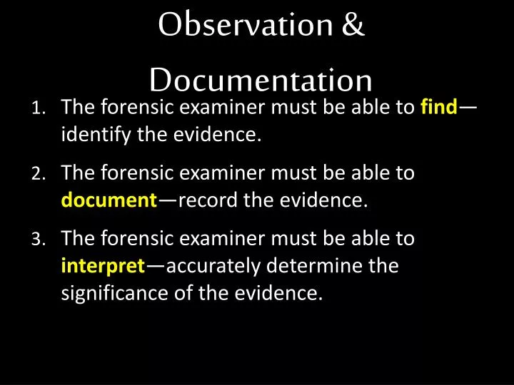 observation documentation