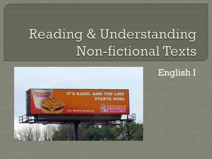 reading understanding non fictional texts