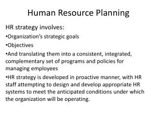 Human Resource Planning