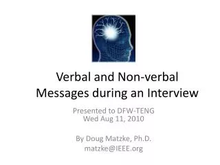Verbal and Non-verbal Messages during an Interview