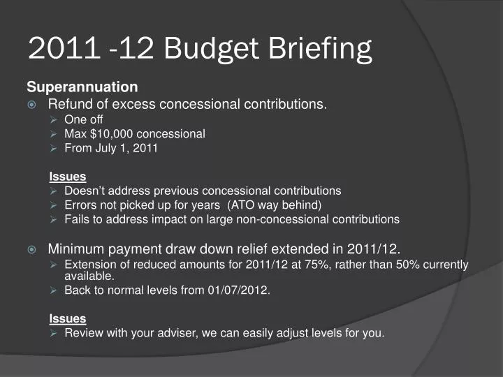 2011 12 budget briefing