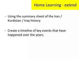 Home Learning - extend