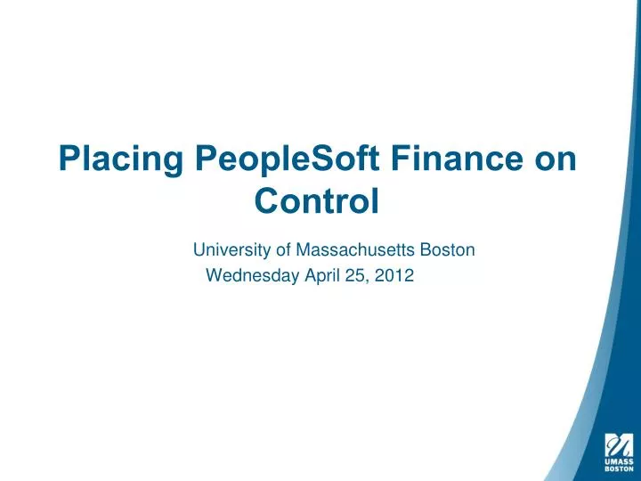 placing peoplesoft finance on control