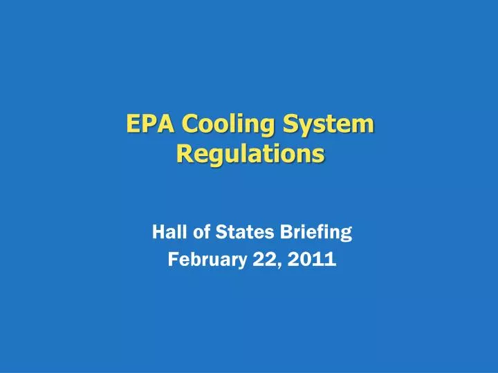 epa cooling system regulations