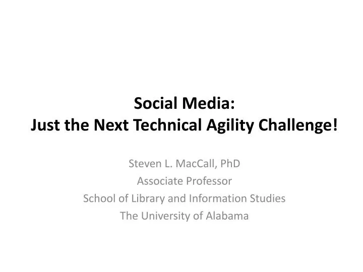 social media just the next technical agility challenge