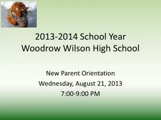2013-2014 School Year Woodrow Wilson High School