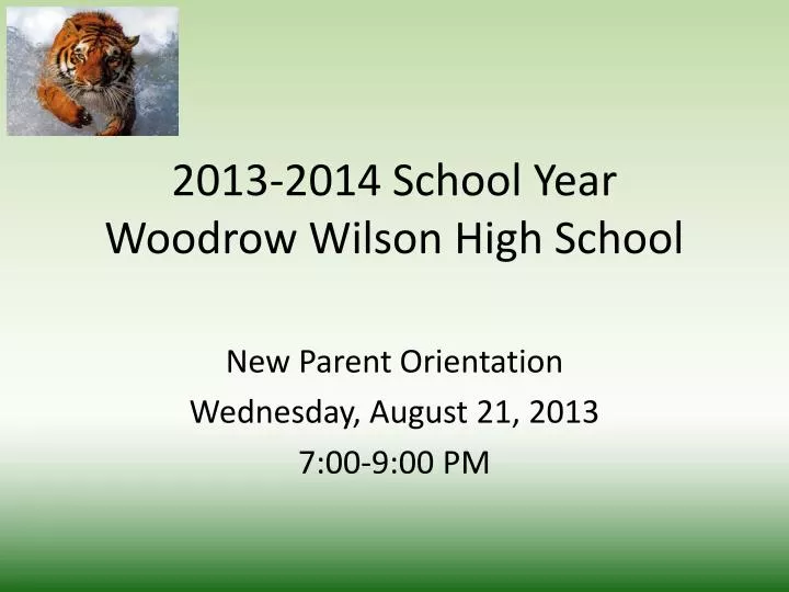 2013 2014 school year woodrow wilson high school