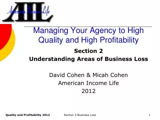 Managing Your Agency to High Quality and High Profitability
