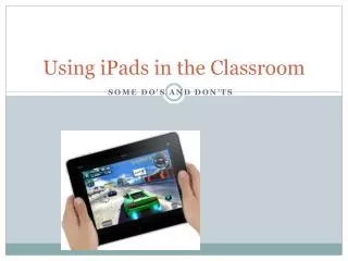 Using iPads in the Classroom
