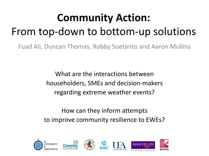 community action from top down to bottom up solutions