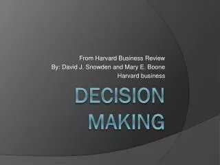 Decision Making