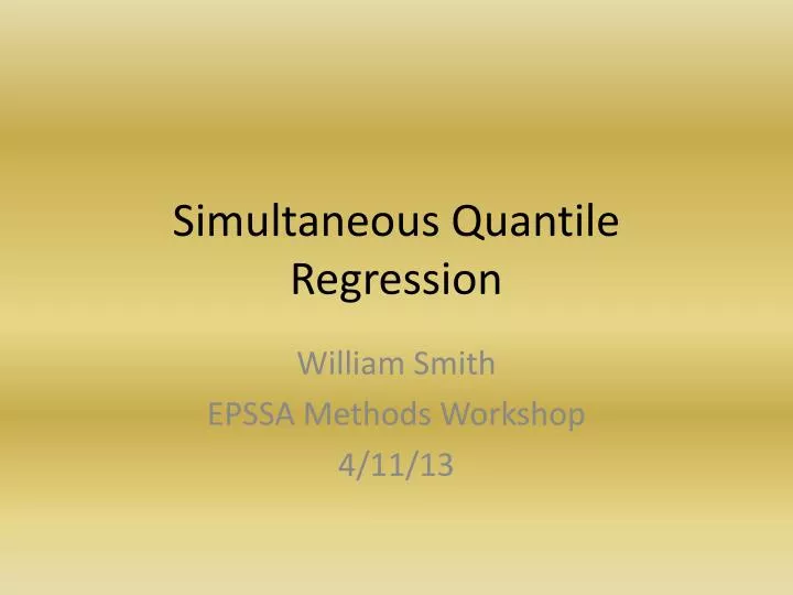simultaneous quantile regression