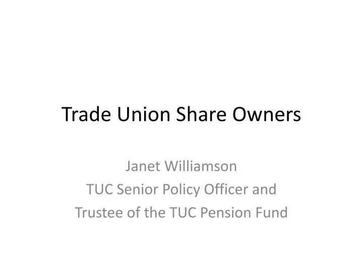 trade union share owners