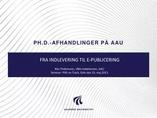 ph d afhandlinger p aau