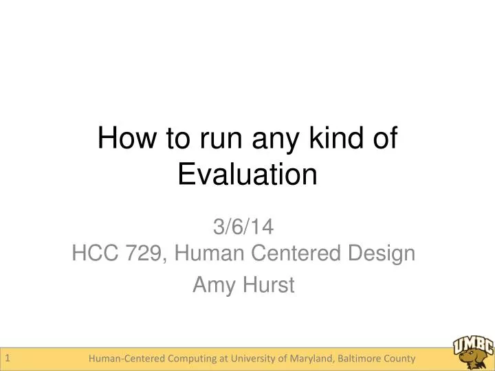 how to run any kind of evaluation