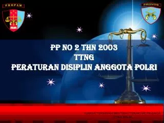 PP NO 2 THN 2003 TTNG PERATURAN DISIPLIN ANGGOTA POLRI