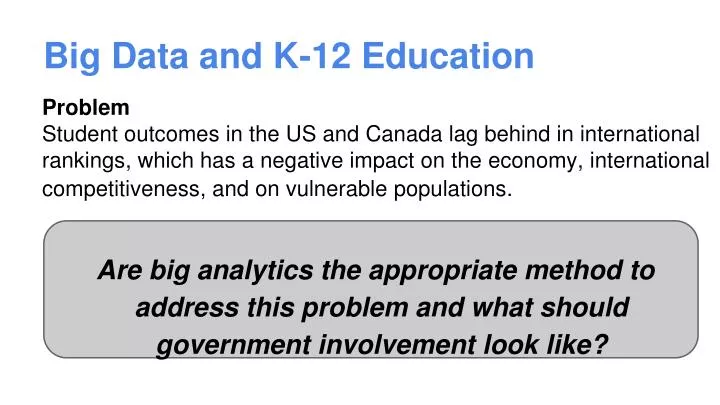 big data and k 12 education