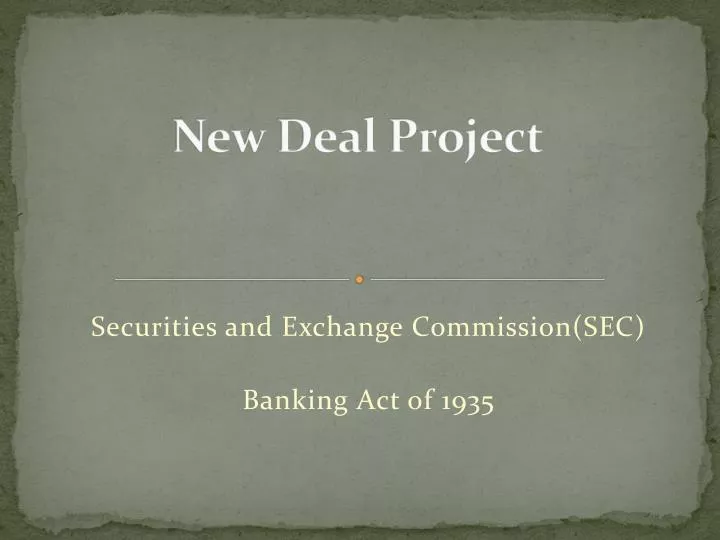 new deal project