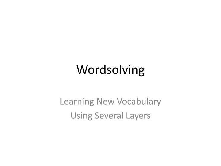 wordsolving