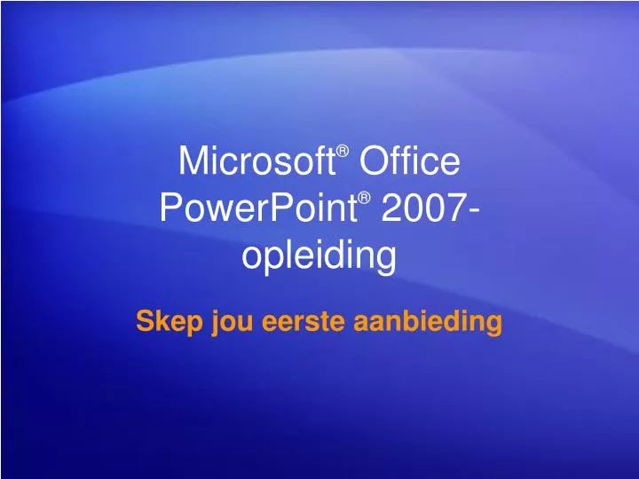 microsoft office powerpoint 2007 opleiding