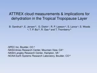 ATTREX cloud measurements &amp; implications for dehydration in the Tropical Tropopause Layer