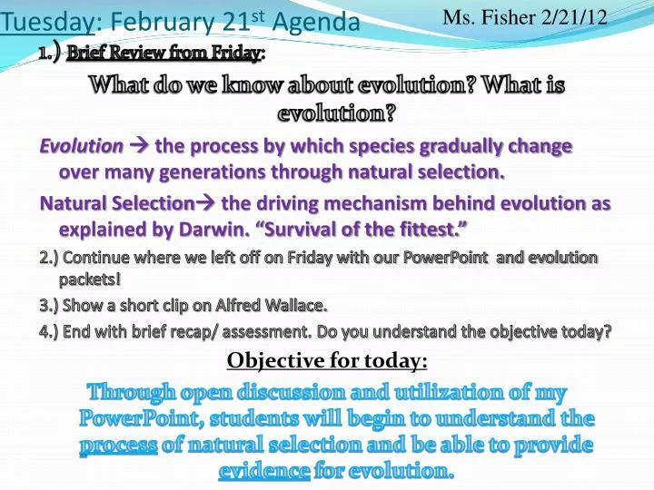 tuesday february 21 st agenda