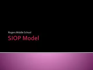 SIOP Model