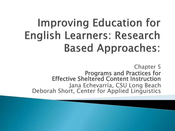 improving education for english learners research based approaches