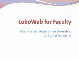 LoboWeb for Faculty