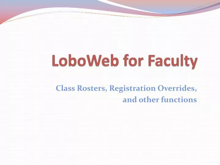 loboweb for faculty