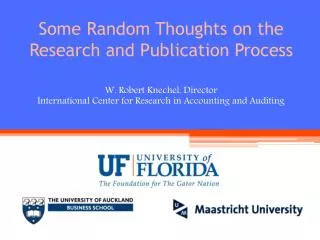 Some Random Thoughts on the Research and Publication Process