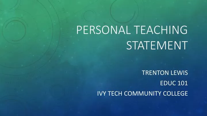 personal teaching statement
