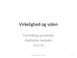 virkelighed og viden