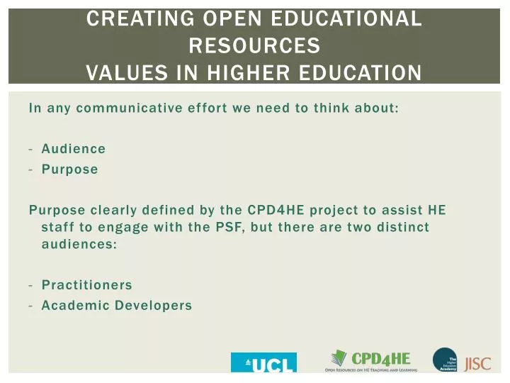 creating open educational resources values in higher education