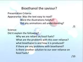 Bioethanol the saviour?