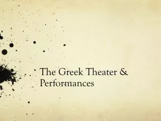The Greek Theater &amp; Performances