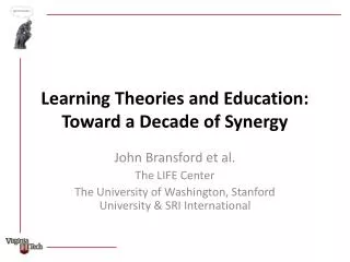 Learning Theories and Education: Toward a Decade of Synergy