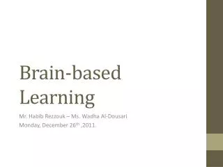 Brain-based Learning
