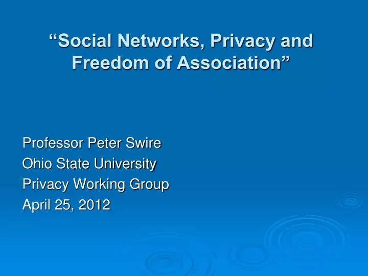social networks privacy and freedom of association