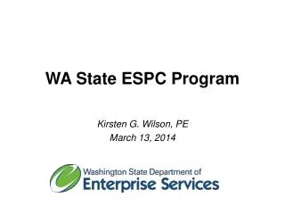 WA State ESPC Program