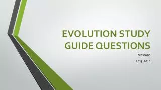 EVOLUTION STUDY GUIDE QUESTIONS